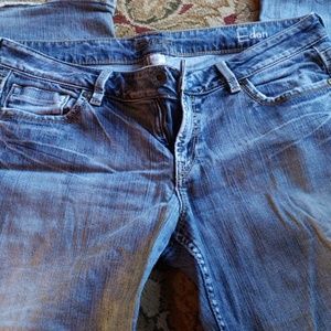 Silver jeans... Eden.  Length is 33"